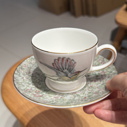 英国Wedgwood韦奇伍德蜂鸟humming birds骨瓷咖啡杯200ml 微瑕