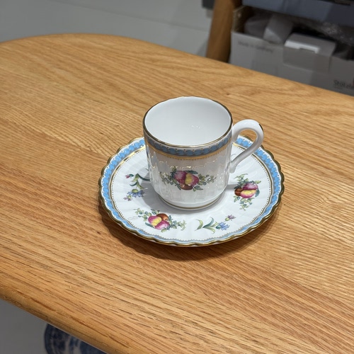 英国骨瓷Spode水果花卉摩卡杯浓缩咖啡杯碟 瑕疵特价 杯坏 碟完好