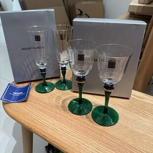 日本Hoya豪雅中古彩色水晶红酒杯香槟杯 原盒全新