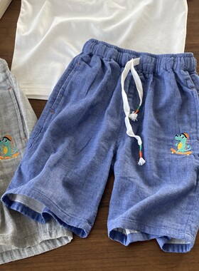 大米淘短裤纯棉休闲裤纱布