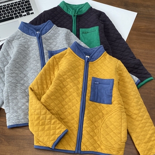 中空保暖层 功能纱 pouch 山系男童夹棉绗缝外套 lemon
