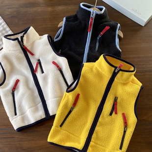 【搬迁捡漏】~温软舒适 男童羊羔毛摇粒绒马甲 秋冬加厚背心