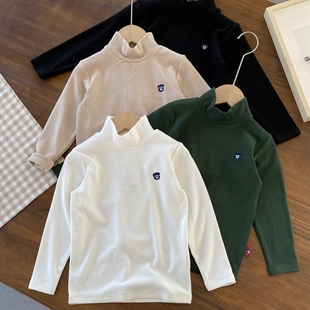 男童纯色半高领打底衫 微磨毛温暖感 XZ856