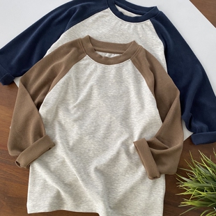 厚厚糯糯/男女童/日常打底/外穿 长袖微弹性舒适棉T恤