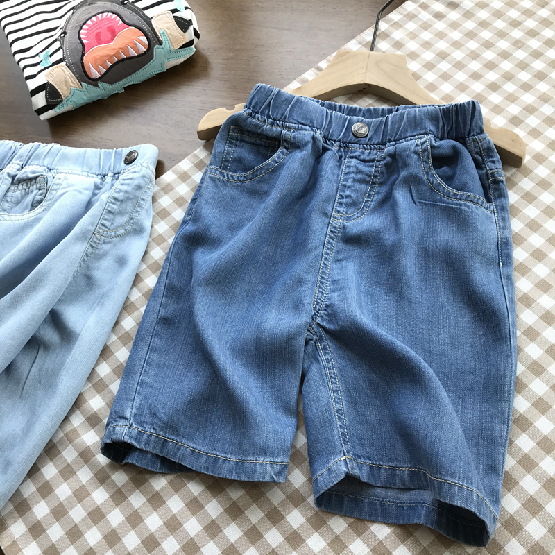 竹节天丝普通透气牛仔短裤