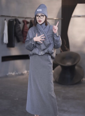 【月光岩石】SHYNESS SPACE原创设计师白鸭绒羽绒服外套25TL4158