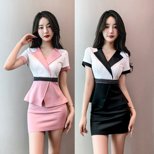 足浴技师工作服女性感酒店新款足疗师养生会所沐足气质工衣套装秋