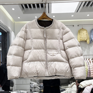 韩版 女士短款 圆领羽绒服小个子加厚白鸭绒面包服外套 新款 2025冬季