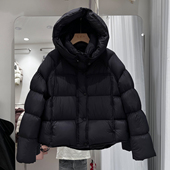 新国标90白鸭绒女士短款 2025冬装 新款 加厚泡芙羽绒服小个子面包服