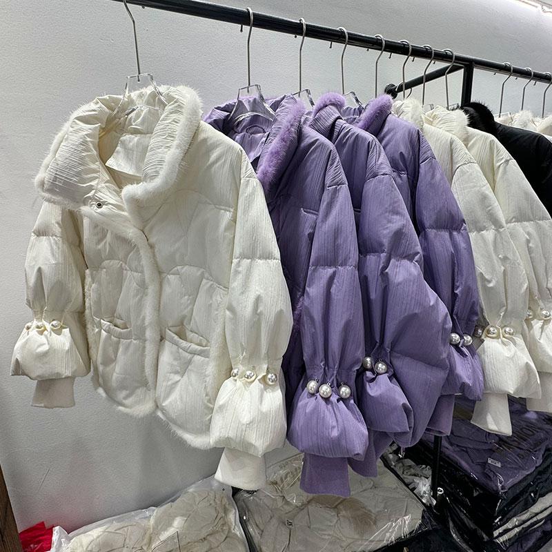 2024冬新款水貂毛短款羽绒服