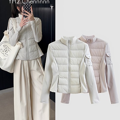 新国标95白鸭绒 lulu休闲同款瑜伽服修身轻薄款小蛮腰立领羽绒服