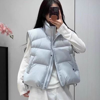 新国标90白鸭绒2025秋冬新款女韩版云朵泡芙羽绒马甲短款立领背心