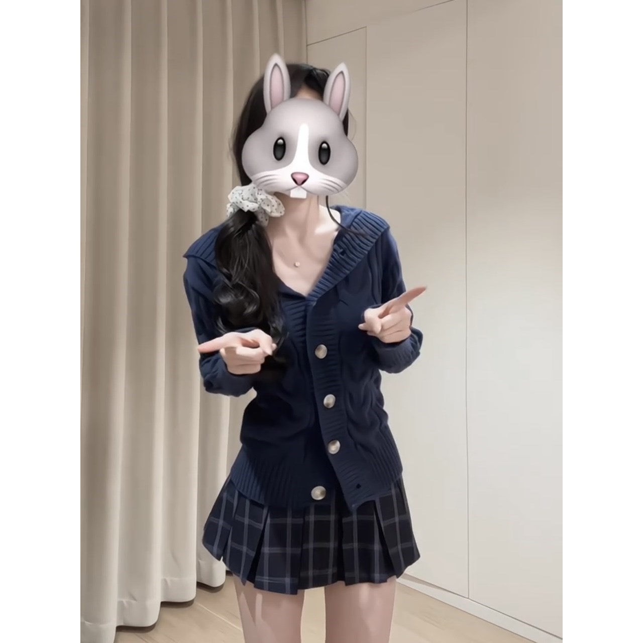 韩系学院风麻花针织开衫女秋冬高