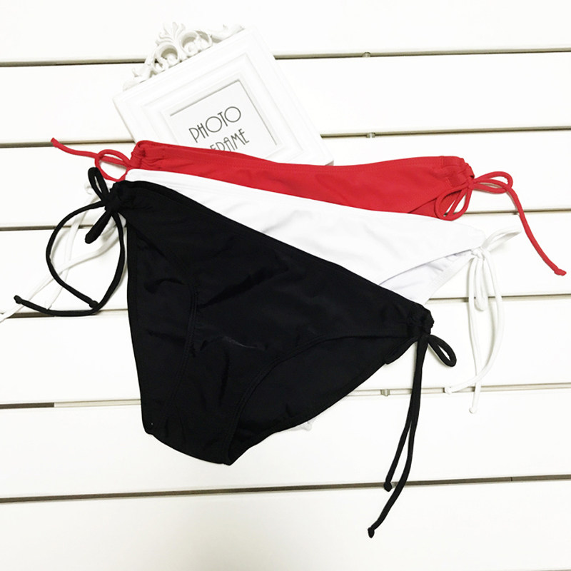 百搭独立比基尼泳裤女士三角泳装裤 女士可调节单独三角打底游泳