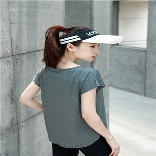 速干健身房T恤女宽松瑜伽服跑步网红短袖 女款 运动上衣