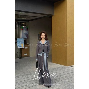 秋阔腿裤 套装 珩绣飘带拼接西装 三件套2508930 爆米花粉丝专享