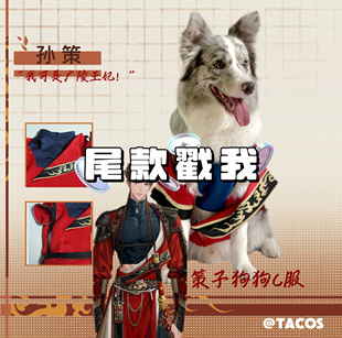 它cos/代号鸢孙策款cos服宠物衣服猫狗cos服尾款猫狗服饰