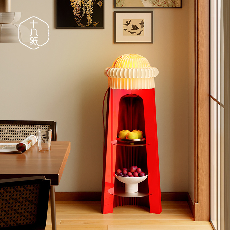 十八纸灯塔置物架双层装饰灯柱