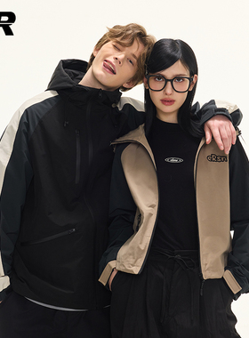 ER大地撞色夹克2025春秋美式潮牌连帽休闲城市运动户外上衣男女