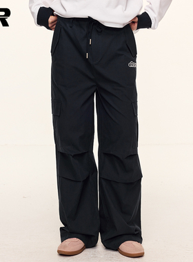 ER褶皱机能风冲锋裤子男夏季新款户外出游爬山情侣工装休闲长裤