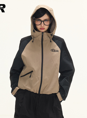 ER大地撞色夹克女2025春季短款辣妹拽姐国潮牌城市户外运动外套