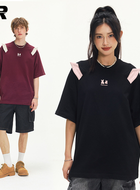 【凉感】ER蝙蝠短袖T恤男2025夏季美式潮牌宽松套头半袖上衣女