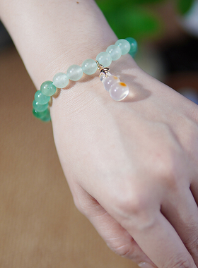 珠花蝶度女玉髓古风原创手作手链