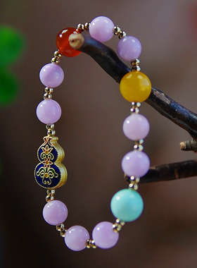 珠花蝶度女紫锂辉民族风原创手链