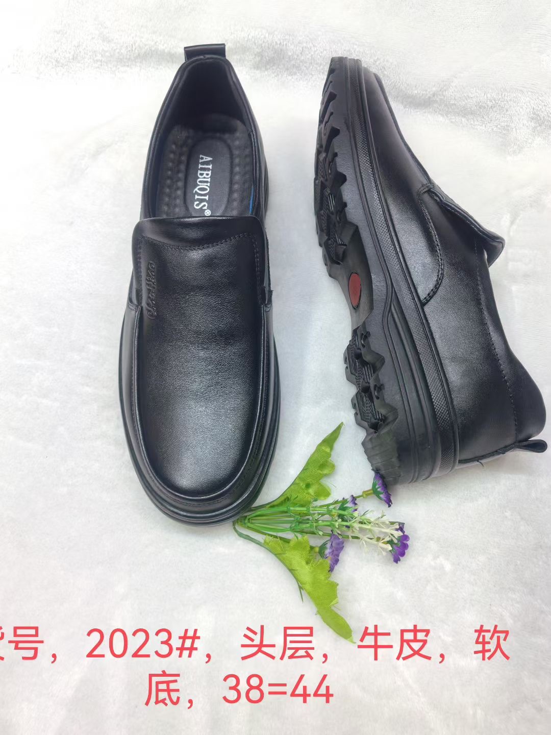 2025新款男士休闲软底皮鞋懒人一脚蹬男鞋牛皮中老年爸爸工作鞋子