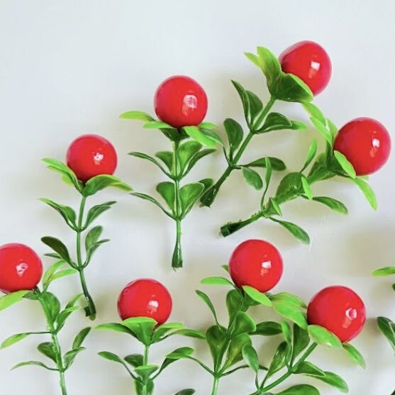 仿真果子发财果塑料花泡沫假花水草小红果拍摄道具造景摆件