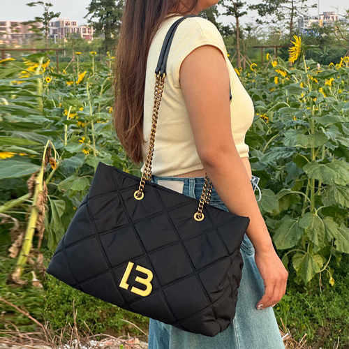 单肩大容量茶金购物袋Bimbaylola