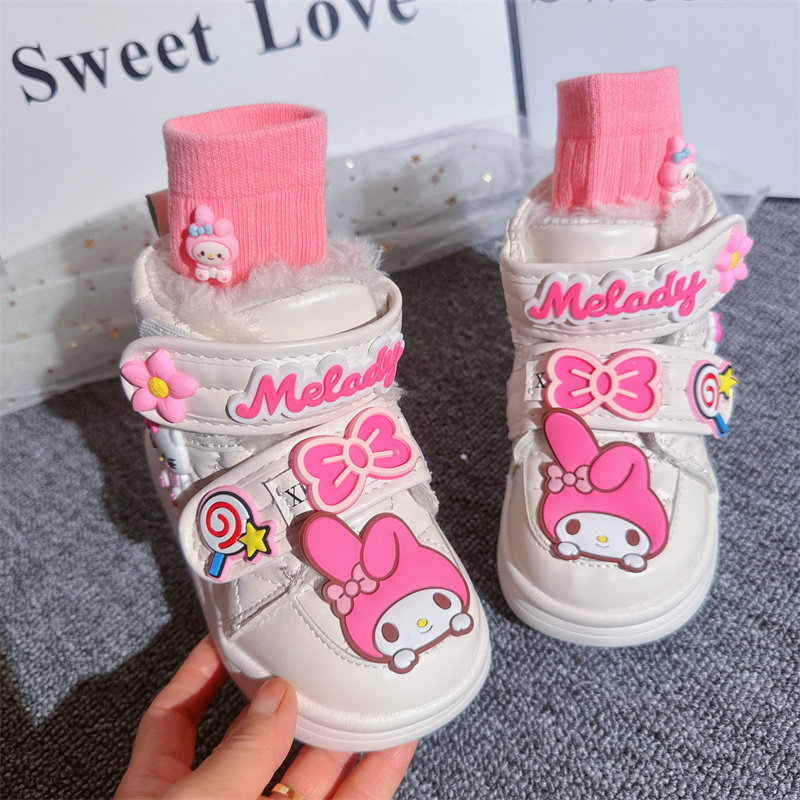 女童棉鞋加绒加厚冬小女孩雪地靴
