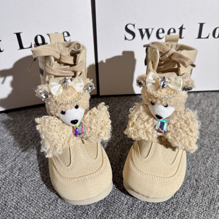 废土风马丁靴女童秋季新款薄款短靴2026透气单靴复古帆布时装靴子