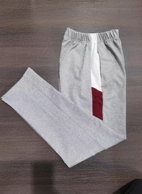 小学生校服裤子中学生灰色运动裤男女秋冬加绒加厚宽松浅灰色长裤