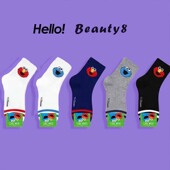 纯色甜饼怪 芝麻街袜子 棉袜中筒袜 sesame street 韩国东大门 女