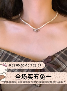 可爱狗狗珍珠项链小众简约设计感