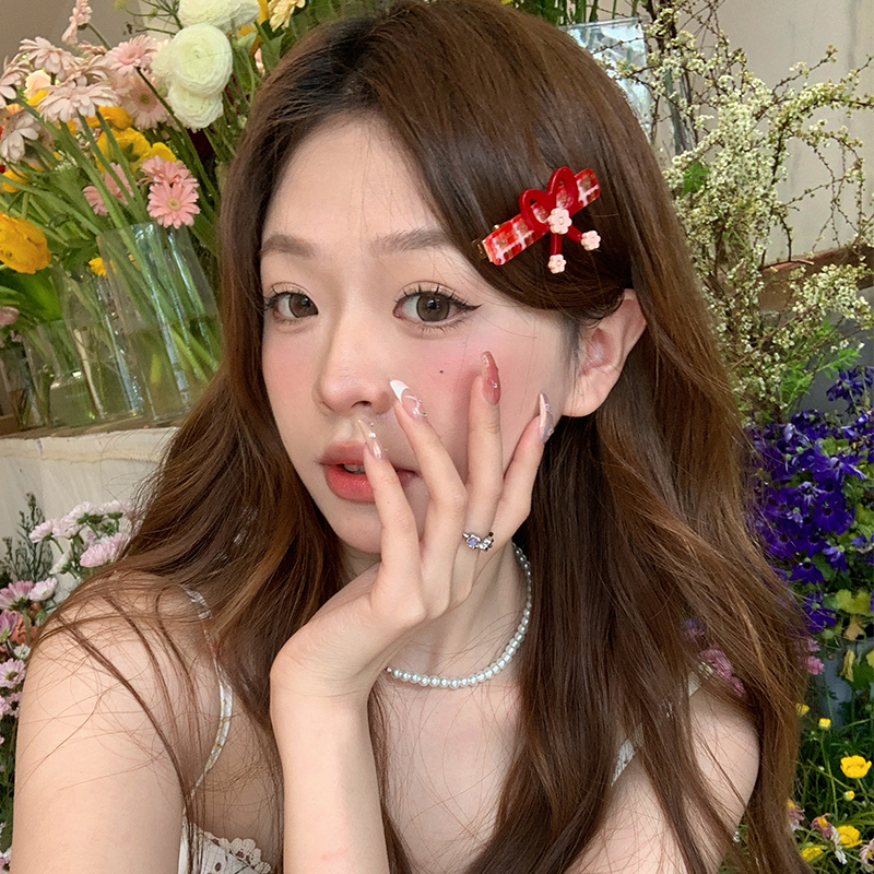 林肉完蝴蝶结醋酸鸭嘴夹发饰