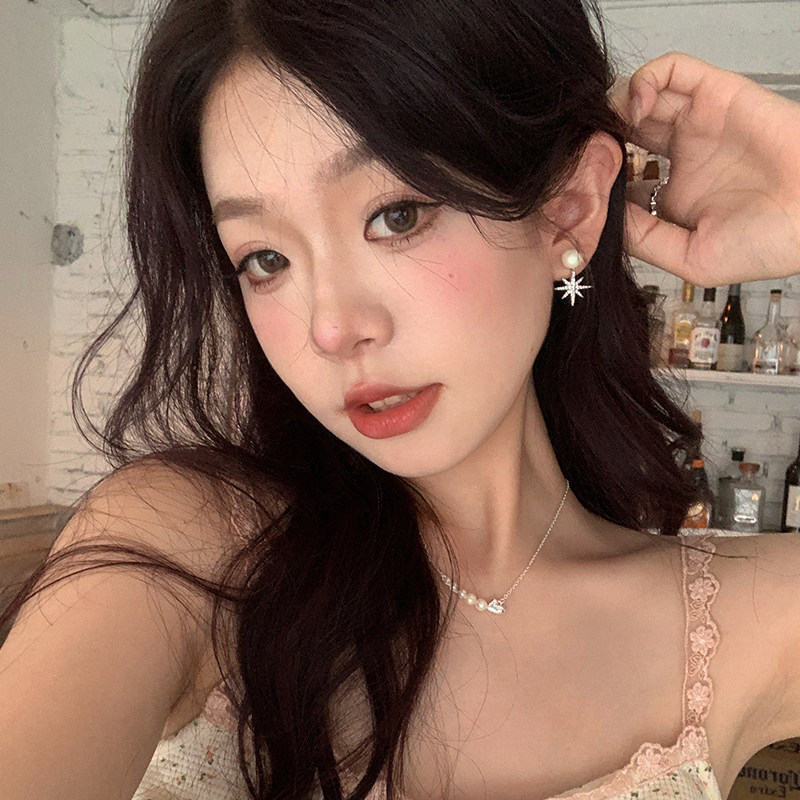 气质大女主 八芒星珍珠耳钉女轻奢小众设计高级耳环百搭复古耳饰,饰品/流行首饰/时尚饰品新,耳钉,淘宝优惠券,粉丝福利购,淘宝优惠卷