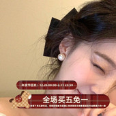 fever虞书欣同款 ins仿珍珠耳钉女2025年新款 潮耳环耳饰韩国高级感