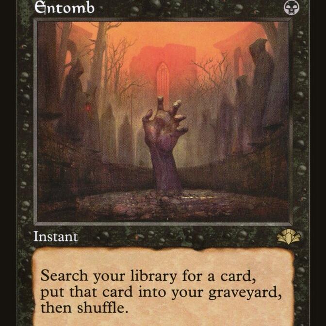 万智牌 入土 中/英/老框/扩画/闪  黑色 多明重制DMR