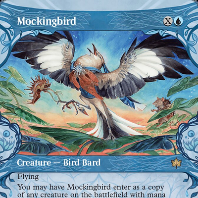 万智牌 反舌鸟 Mockingbird 英文 BLB 异画闪 纪念闪
