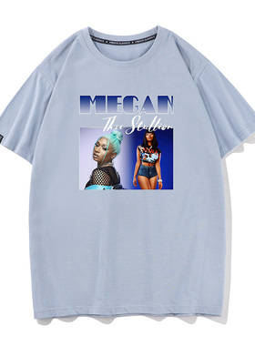 Megan Thee Stallion梅根西斯塔莉安说唱歌手人像vintage短袖T恤