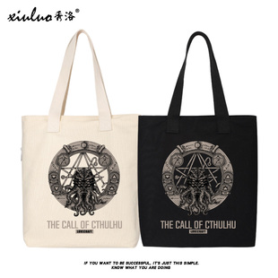 秀洛克苏鲁神话单肩包购物袋手提袋补课班用克苏鲁的呼唤斜跨书包