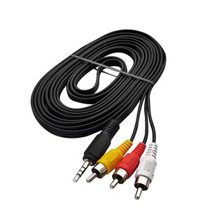 电视网络机顶盒一分三AV复合音视频转接输入线3.5转3rca莲花插头 1.2 米