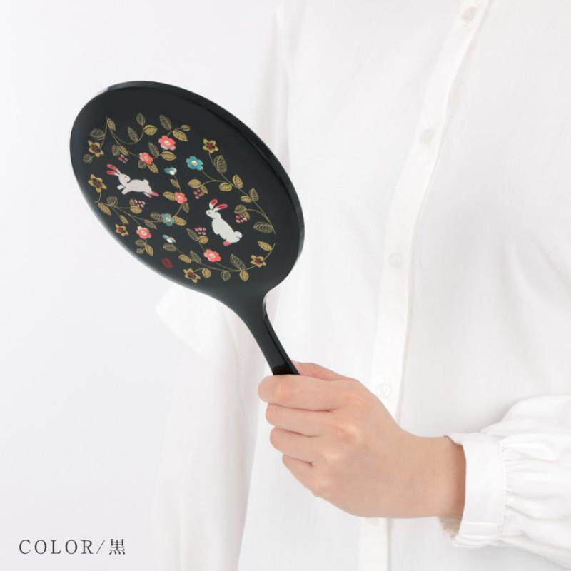 日本进口山中漆器手持大镜子日式和风手柄化妆镜结婚送女生日礼物