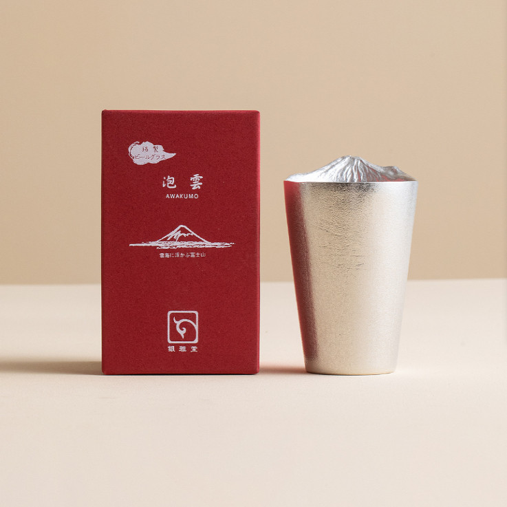 日本进口富士山锡酒杯杯子礼盒