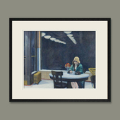 Edward Hopper作品人物现代美式 书房卧室美国原版 进口画芯装 饰画