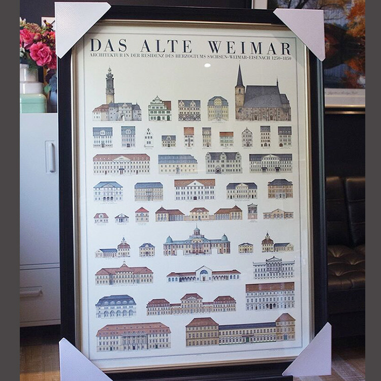 Das Alte Weimar德国建筑原版进口画芯装饰画实木有框画玄关客厅