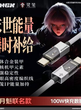SONGX灵笼白月魁联名周边数据线