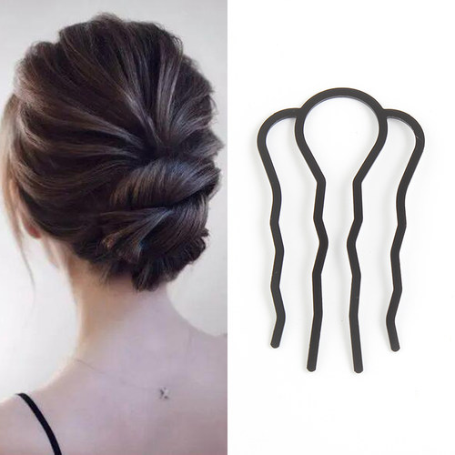 盘发梳金属材质百搭无焊接不勾发